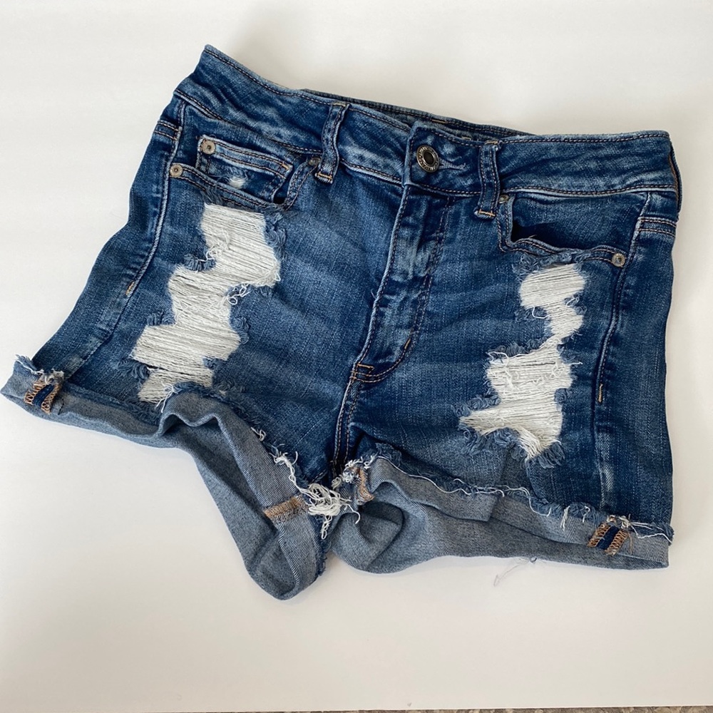 American Eagle outfitters high-rise shortie jean shorts